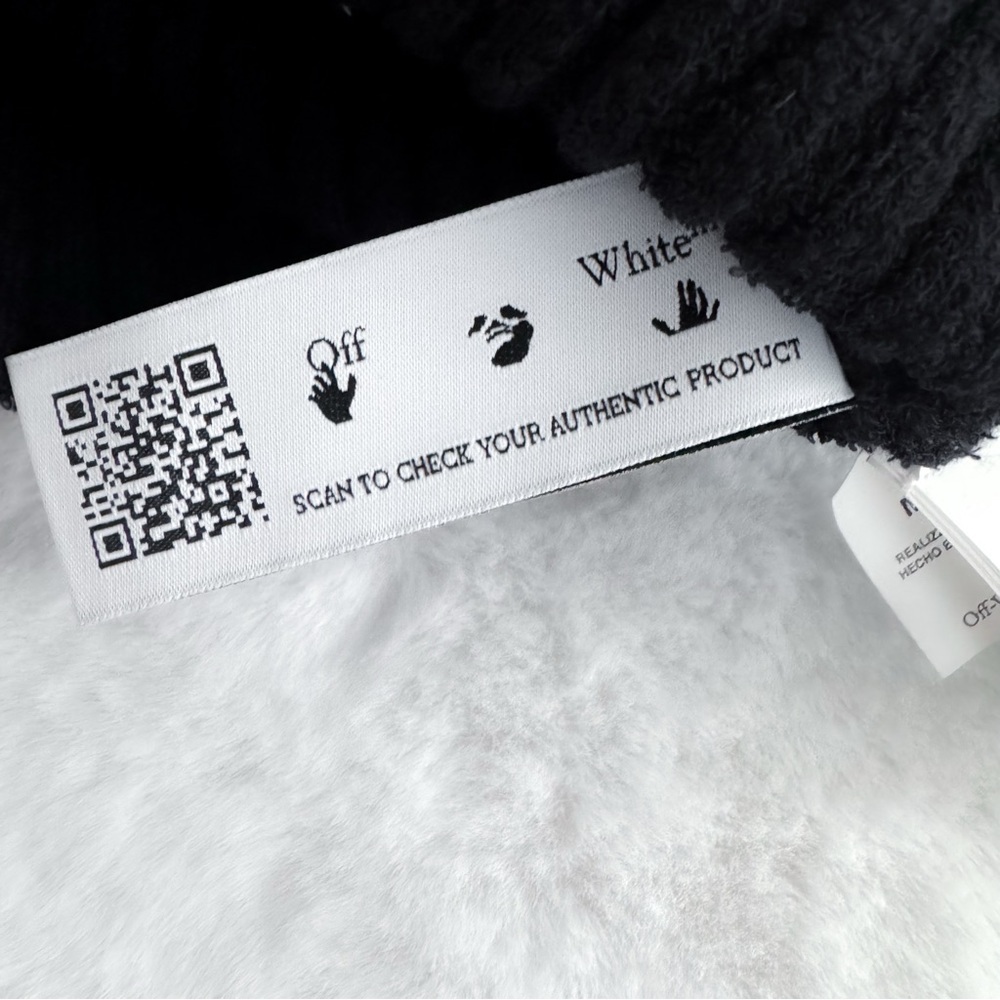 Off-White One Shoulder Boucle Micro Logo Cut-out Midi Dress In Black NEW - Picture 8 of 15